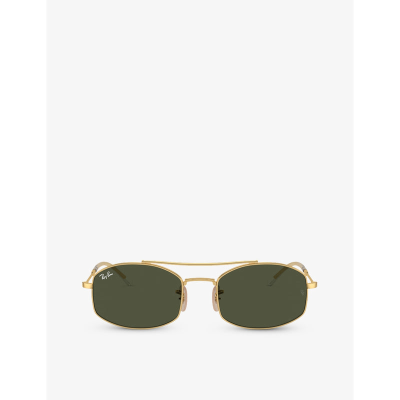 Ray-Ban RB3719 oval-frame metal sunglasses (British brand)
