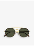 Ray-Ban RB3765 irregular-frame metal sunglasses with tinted lenses - British product