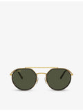 Ray-Ban RB3765 irregular-frame metal sunglasses with tinted lenses - British product
