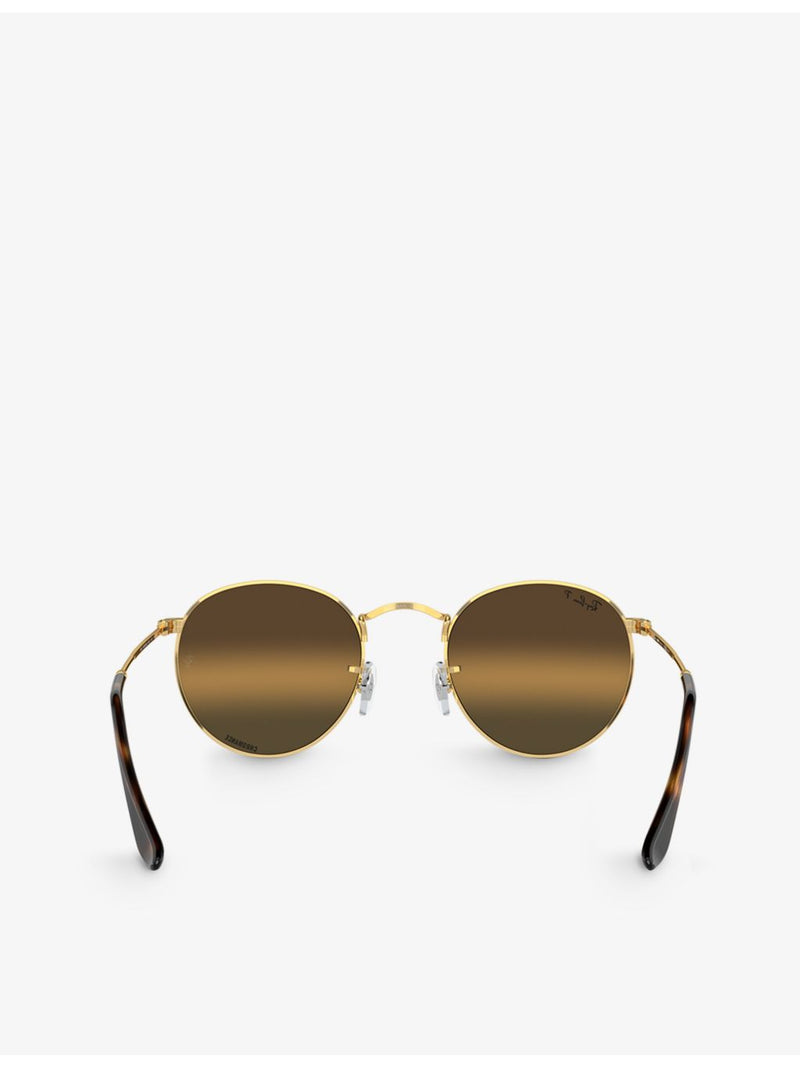 Ray-Ban RB3447 round-frame metal sunglasses, imported from the UK