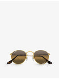 Ray-Ban RB3447 round-frame metal sunglasses, imported from the UK