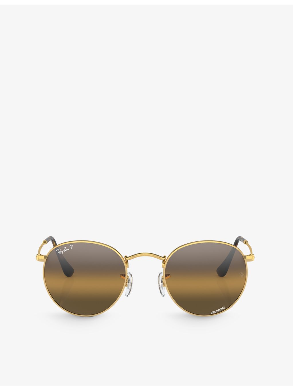 Ray-Ban RB3447 round-frame metal sunglasses, imported from the UK