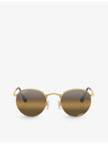 Ray-Ban RB3447 round-frame metal sunglasses, imported from the UK