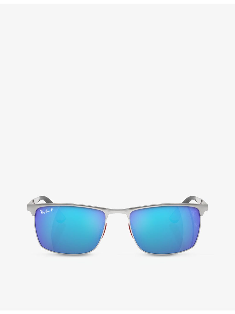 Ray-Ban Scuderia Ferrari rectangle-frame metal sunglasses - British product
