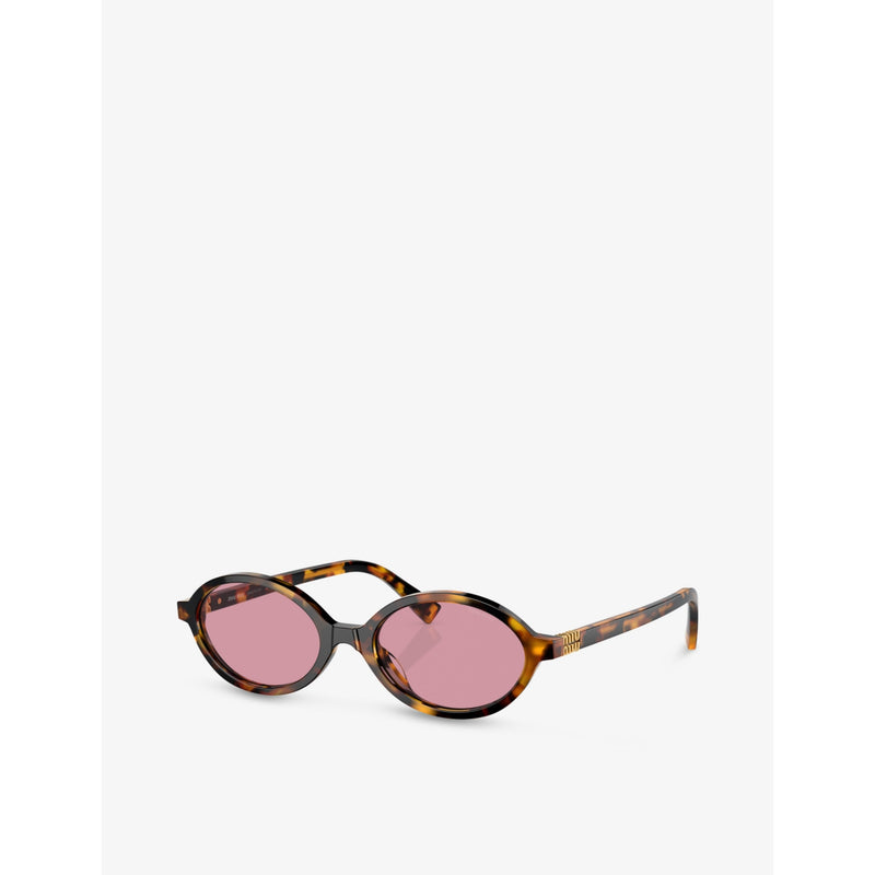 Miu Miu MU 04ZS oval frame acetate sunglasses - British product