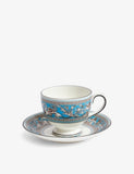 Wedgwood bone china teacup and saucer Florentine Turquoise, imported from the UK
