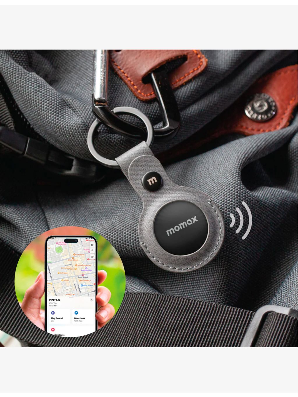 MOMAX Pintag tracking device system with 4 tags, UK version