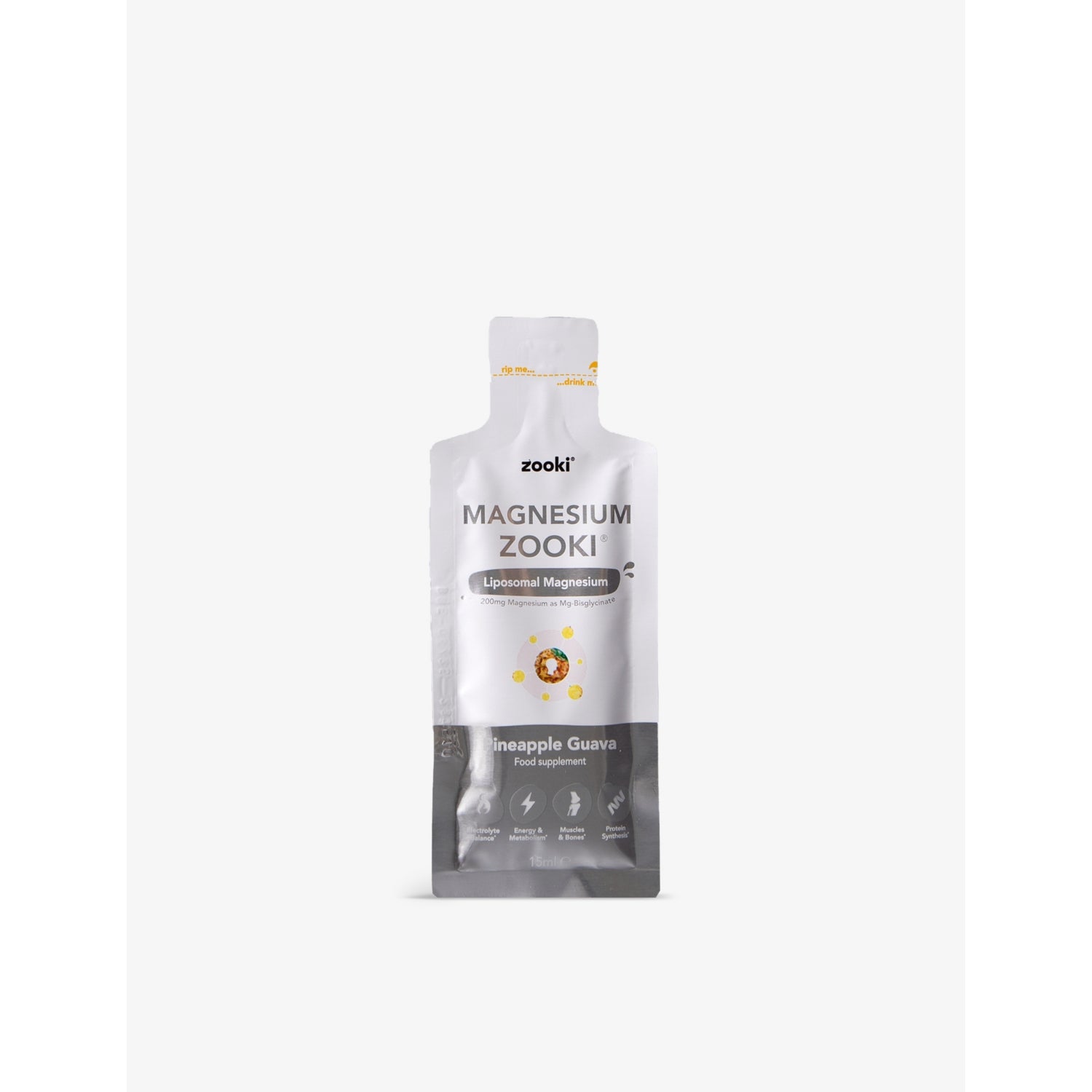 Zooki magnesium pineapple and guava supplement 30 sachets (British brand)