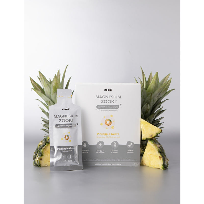 Zooki magnesium pineapple and guava supplement 30 sachets (British brand)