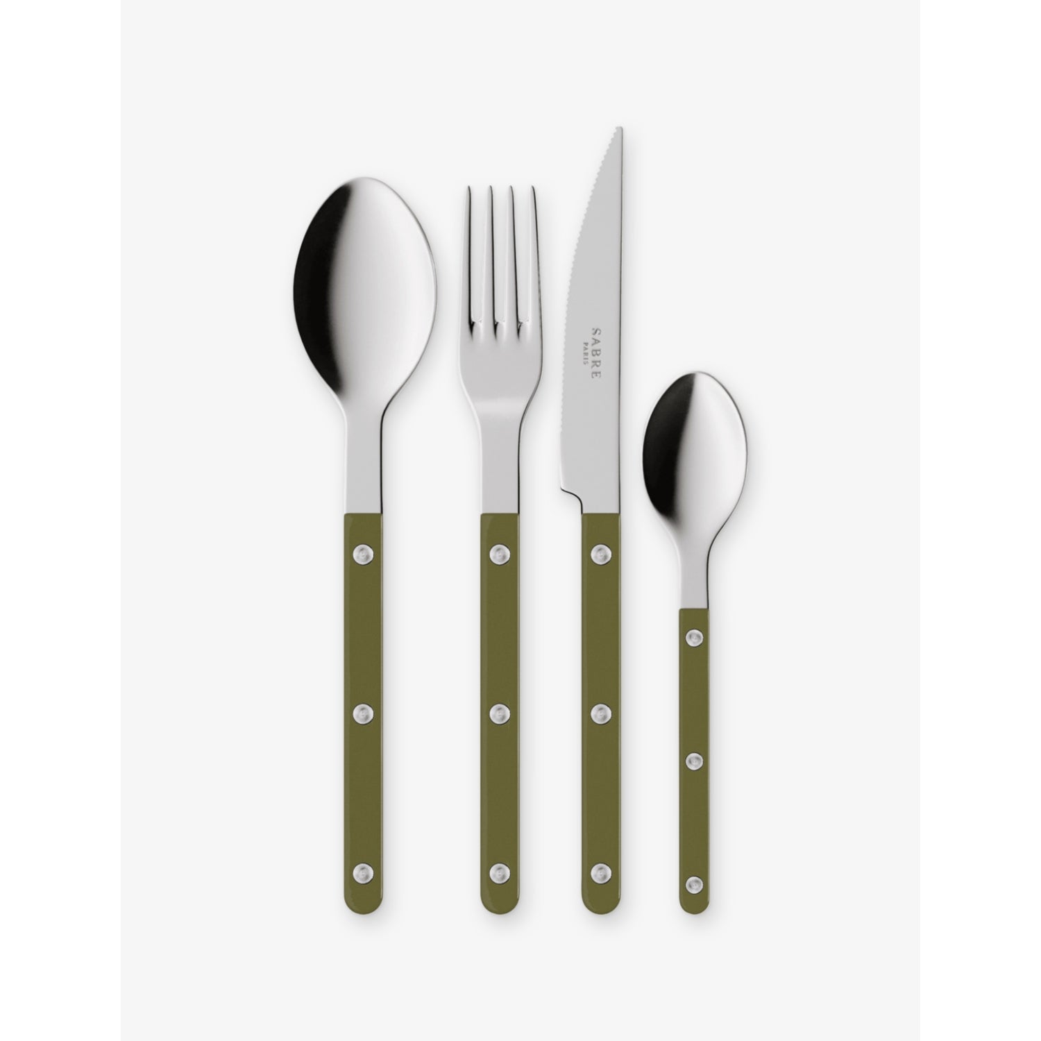 Bistrot stainless-steel cutlery set of 24 - Green Fern