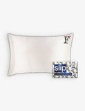 Slip Queen Letter-Embroidered Silk Pillowcase 51cm x 76cm