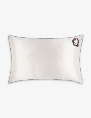 Slip Queen Letter-Embroidered Silk Pillowcase 51cm x 76cm