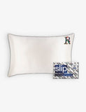 Slip Queen Letter-Embroidered Silk Pillowcase 51cm x 76cm