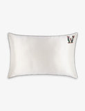 Slip Queen Letter-Embroidered Silk Pillowcase 51cm x 76cm