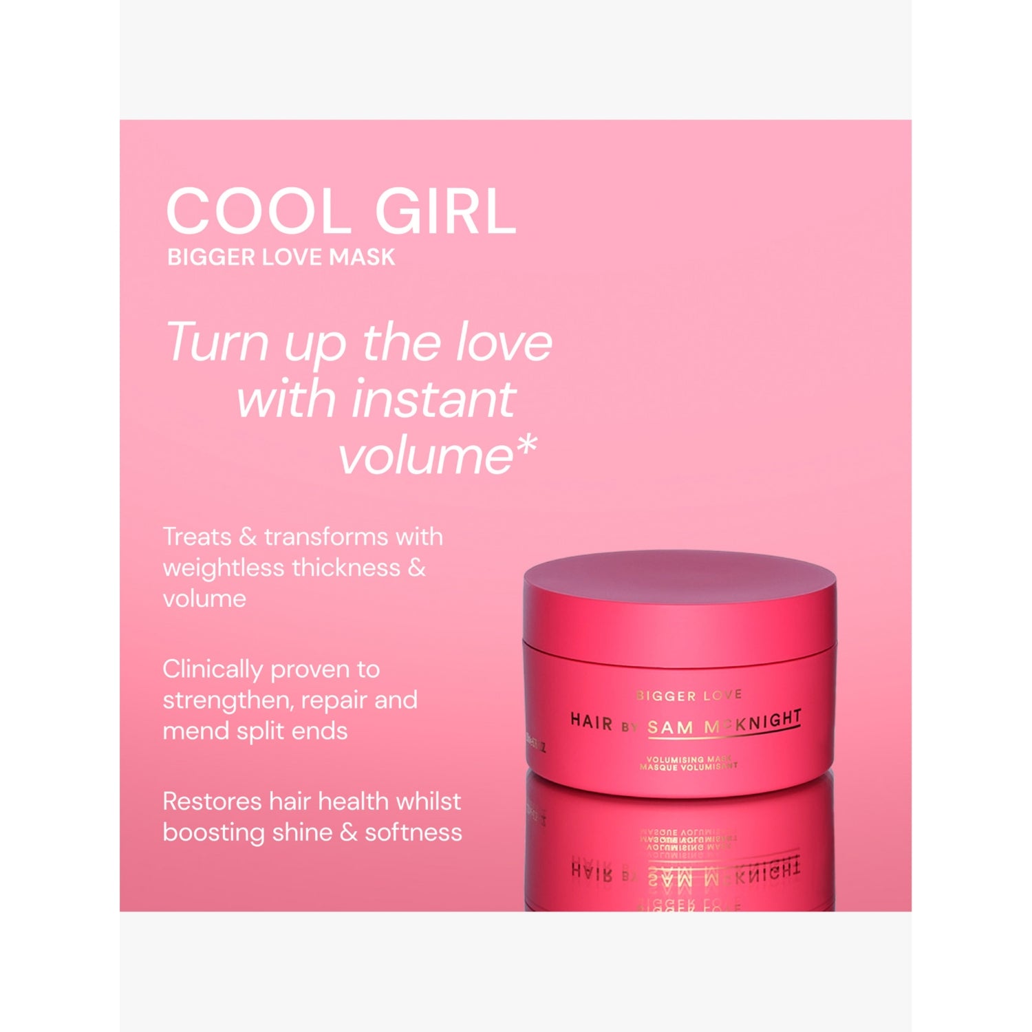 Sam McKnight Bigger Love treatment mask 200ml, imported from the UK