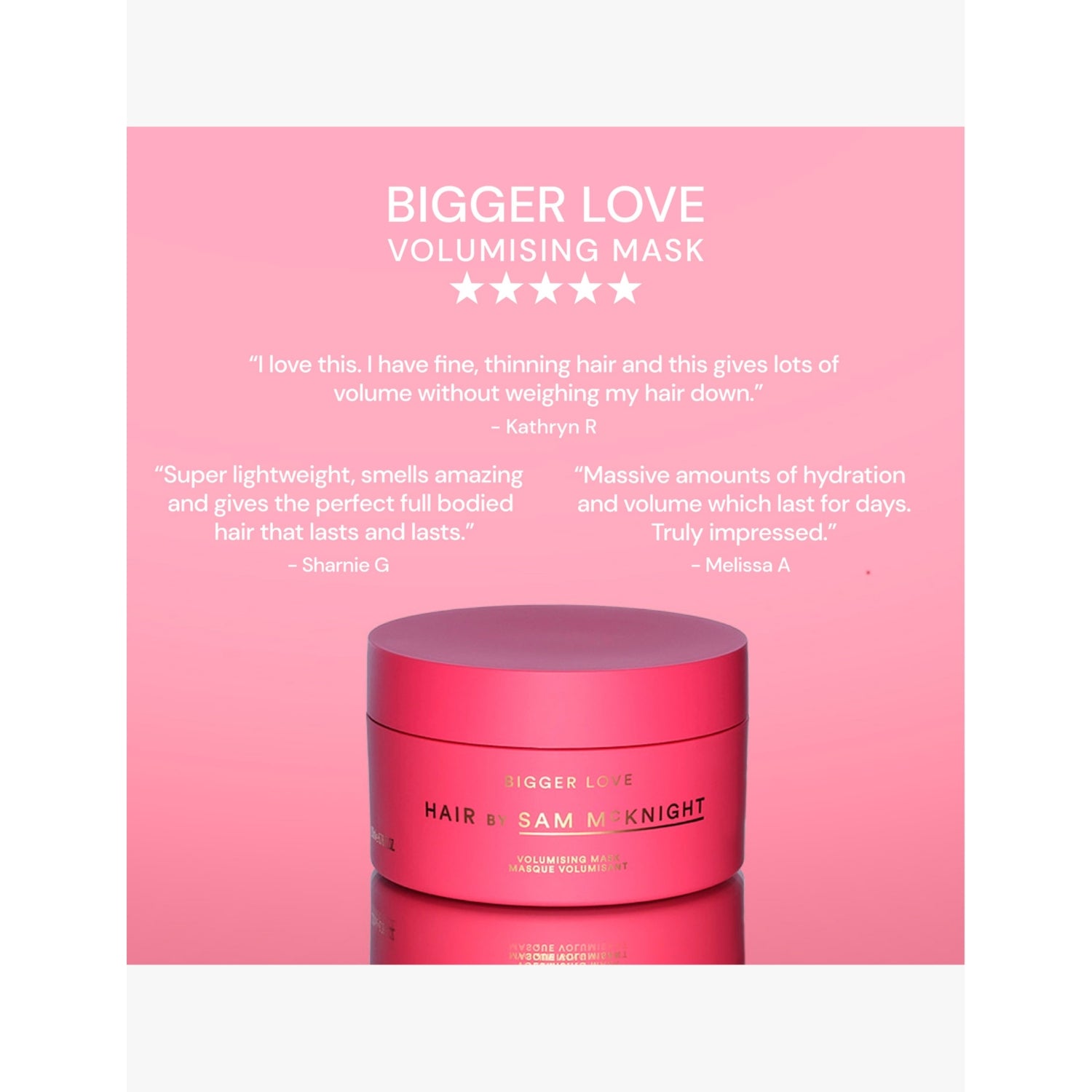 Sam McKnight Bigger Love treatment mask 200ml, imported from the UK