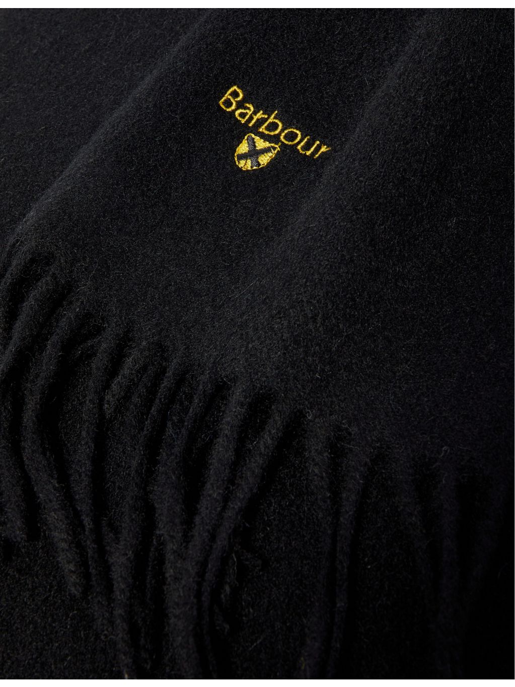 Barbour wool scarf with tasselled trim, 180cm, UK version