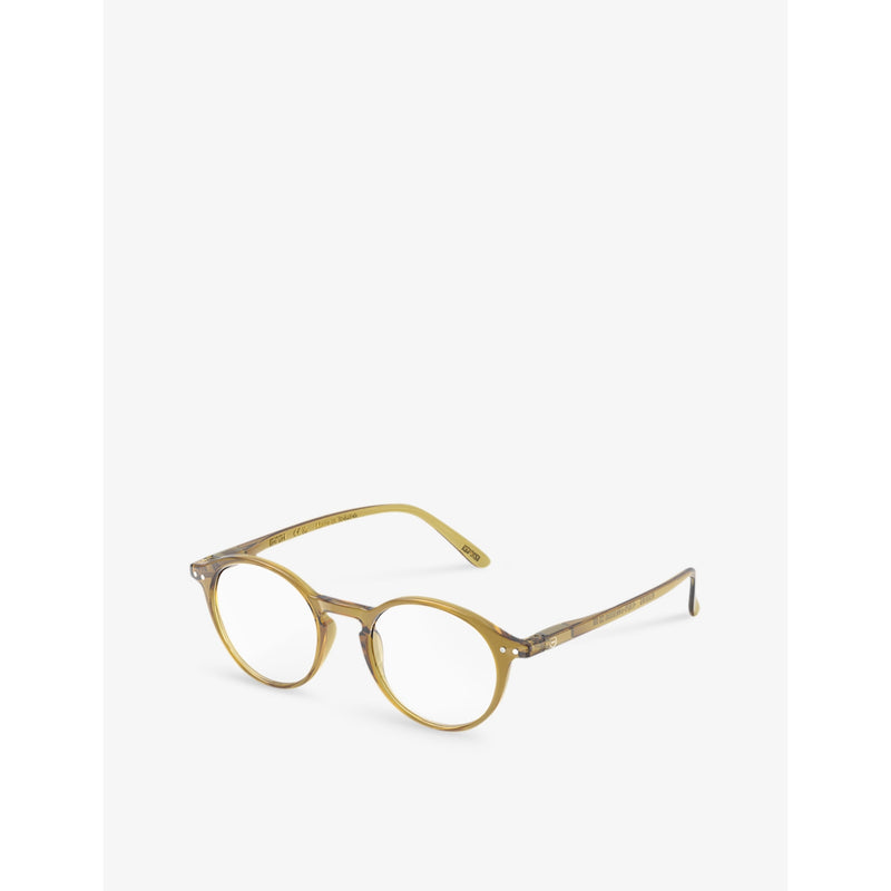 Izipizi round reading glasses golden green, imported from the UK