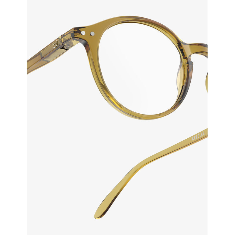 Izipizi round reading glasses golden green, imported from the UK