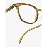 Izipizi golden green square reading glasses, imported from the UK