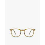 #E square-framed golden green reading glasses - FROZEN BLUE - +1