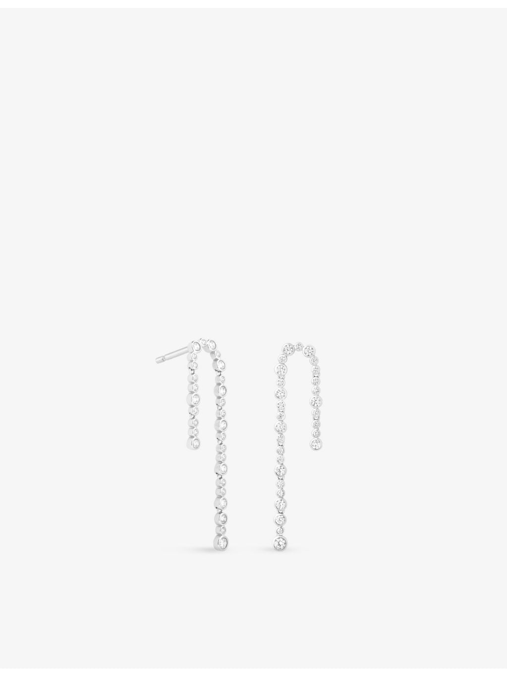Astrid & Miyu Gleam rhodium-plated sterling-silver drop studs, UK version
