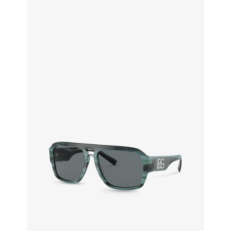 Dolce & Gabbana DG4403 pilot-frame tortoiseshell acetate sunglasses, UK version