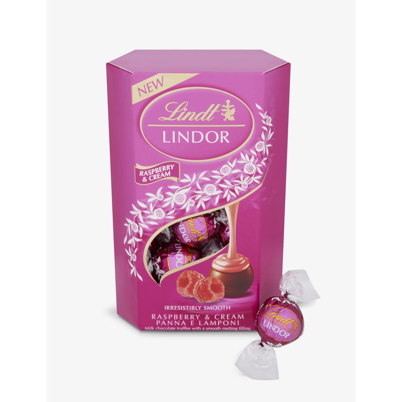 Lindt Lindor raspberry milk chocolate truffles 200g - British product