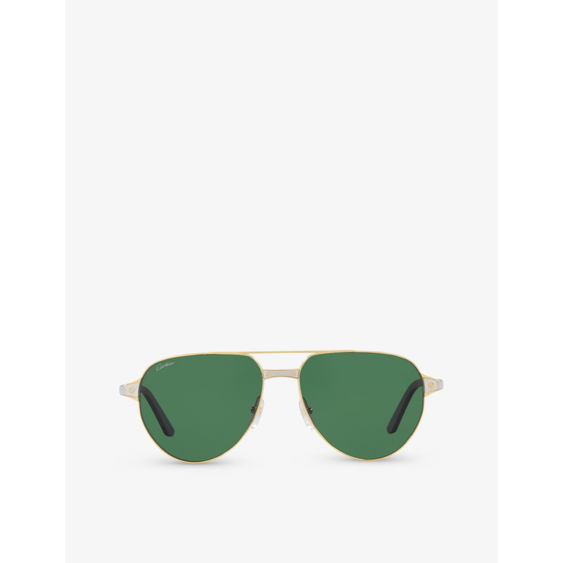 Cartier CT0425S pilot-frame metal sunglasses - British product
