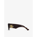 Gucci GG1421S tortoiseshell acetate rectangle sunglasses - British product