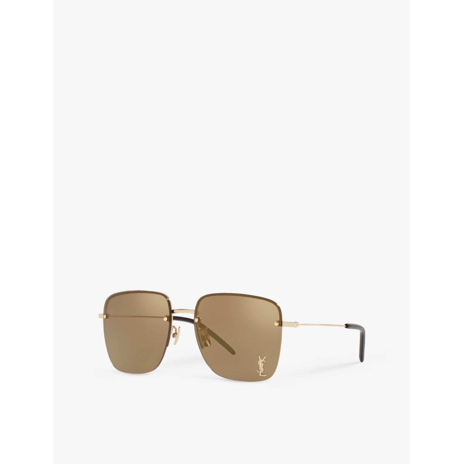 Saint Laurent rectangular metal sunglasses with UV protection, UK version