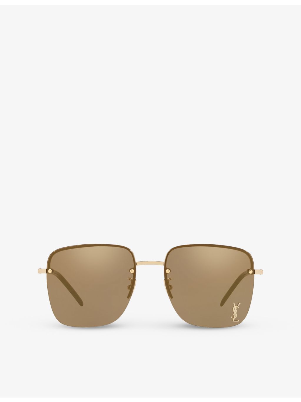 Saint Laurent rectangular metal sunglasses with UV protection, UK version