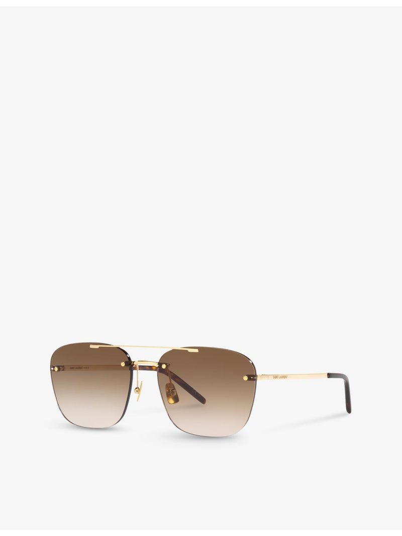 Saint Laurent rimless pilot metal sunglasses - British product