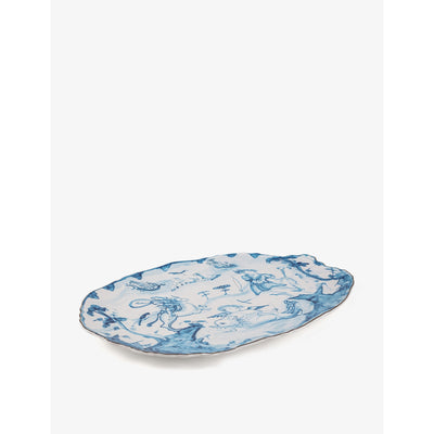 selfridges Seletti Acid Distorted Porcelain Tray 42cm- Buy online at McGrocer