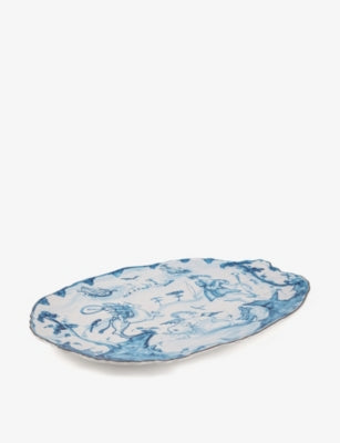 Seletti acid distorted porcelain tray 42cm - British product