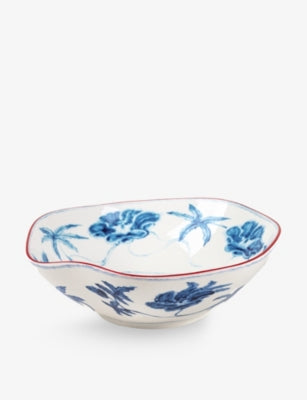 Seletti porcelain salad bowl with floral pattern 27cm, imported from the UK
