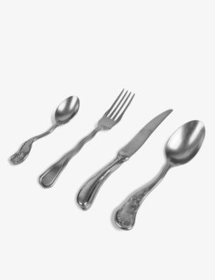 Seletti Acid curved stainless-steel cutlery set of four, UK version