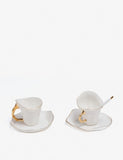 Seletti Meltdown porcelain coffee set of two with gold-tone details (British brand)