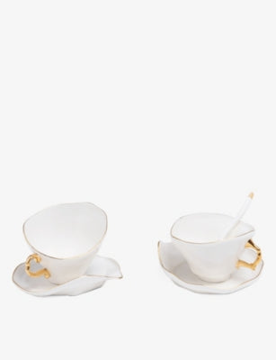 Seletti Meltdown porcelain tea set of two, UK version