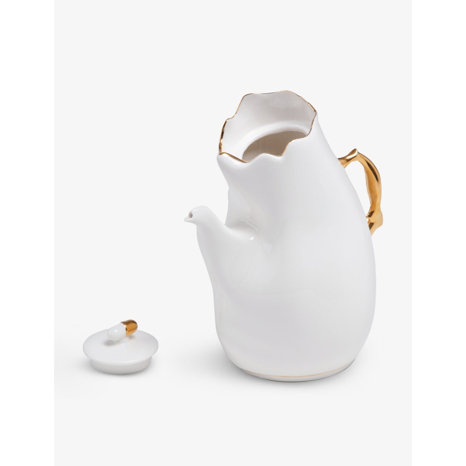 Seletti Meltdown curved porcelain teapot 23cm (British brand)