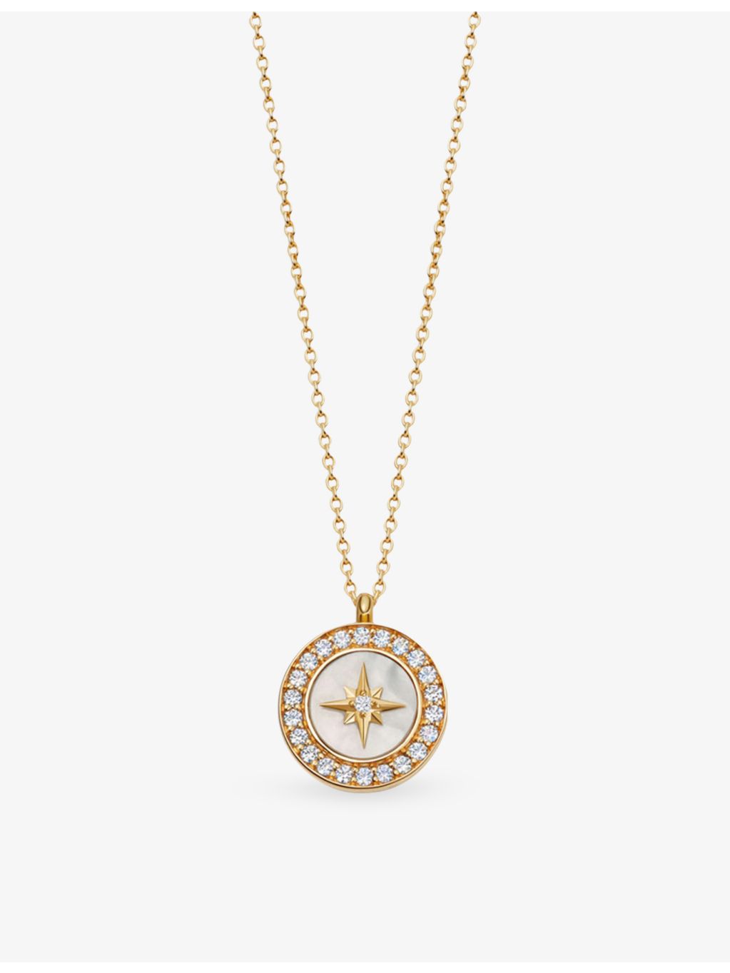 Astley Clarke 18ct gold-plated mother-of-pearl locket necklace (British brand)
