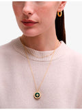Astley Clarke large gold-plated malachite locket necklace (British brand)
