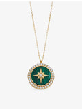 Astley Clarke large gold-plated malachite locket necklace (British brand)