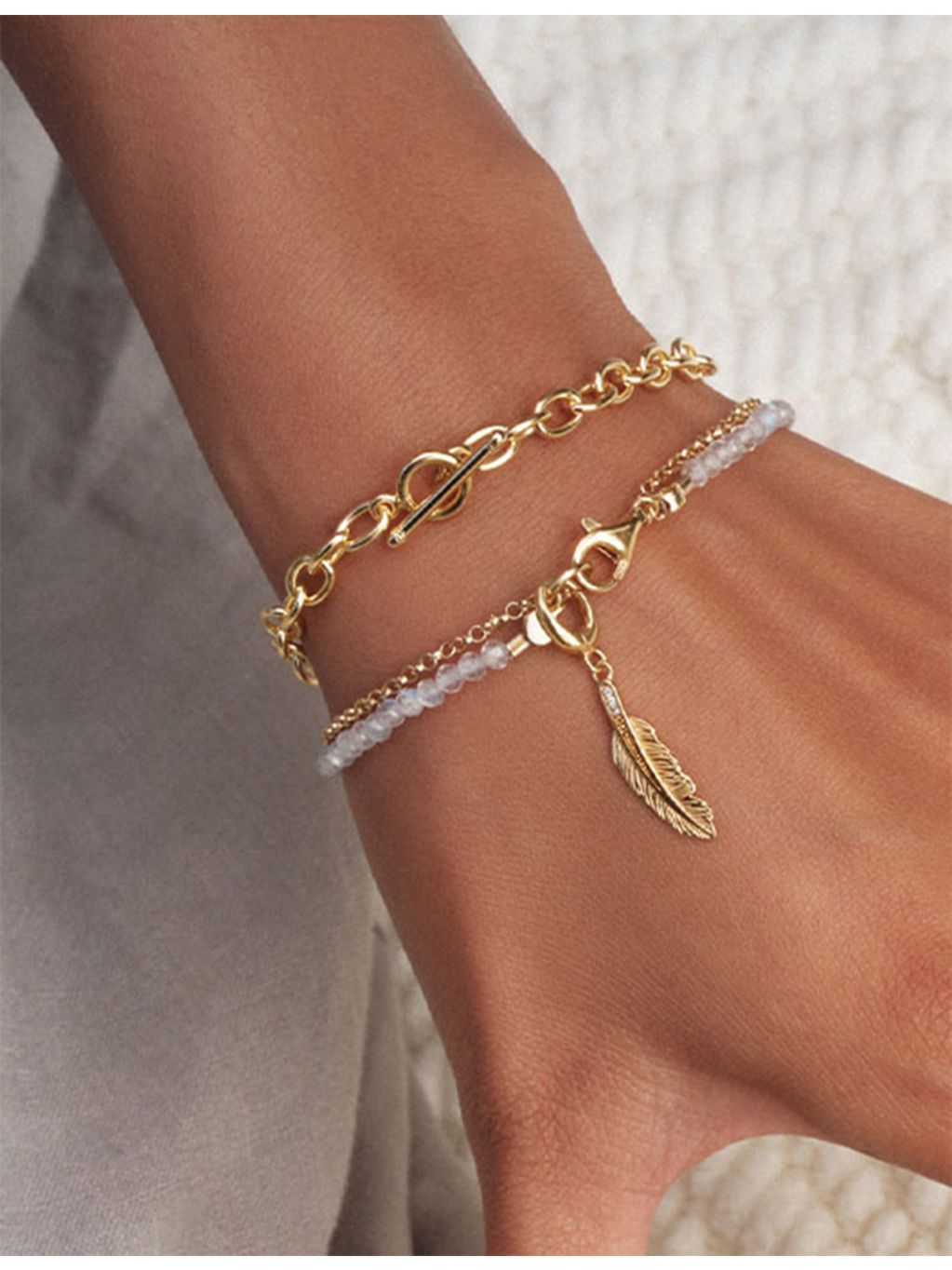 Astley Clarke T-bar bracelet 18ct yellow-gold plated sterling silver, UK version