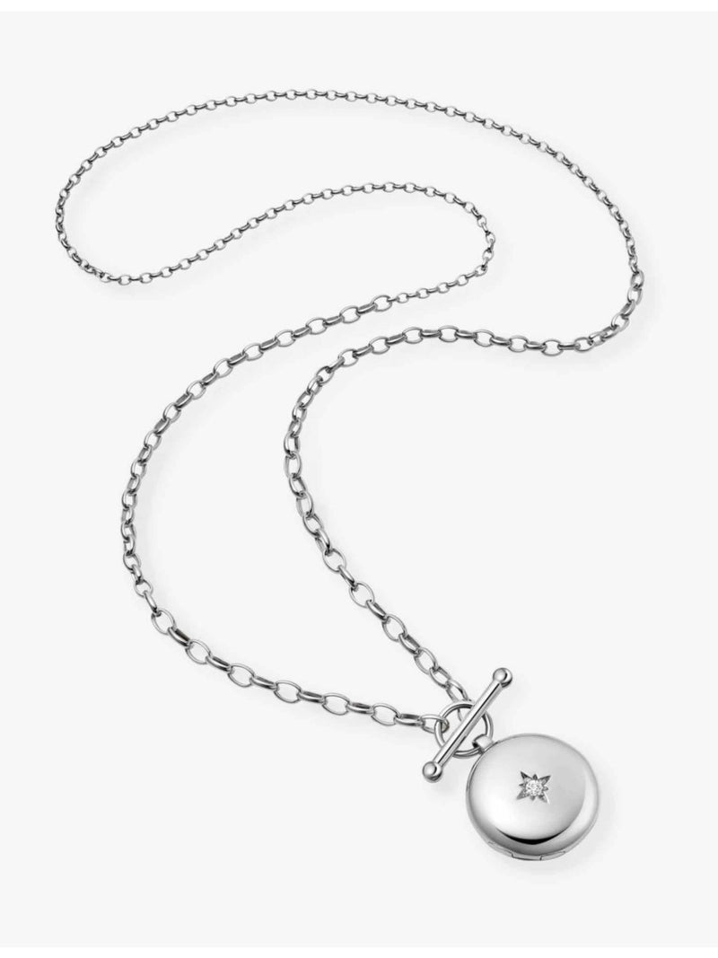 Astley Clarke sterling silver sapphire locket necklace (British brand)