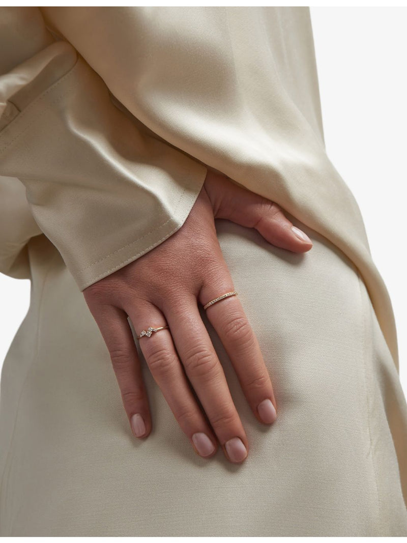 Astley Clarke promise ring 14ct yellow gold 0.13ct lab-grown diamond (British brand)