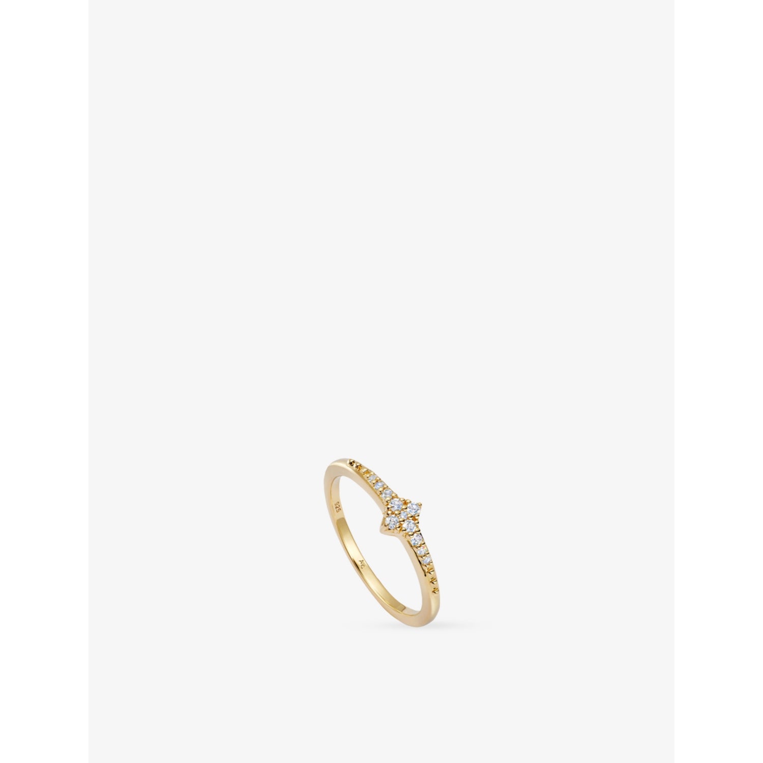 Luna Light 18ct Yellow Gold Vermeil And White Sapphire Ring - L