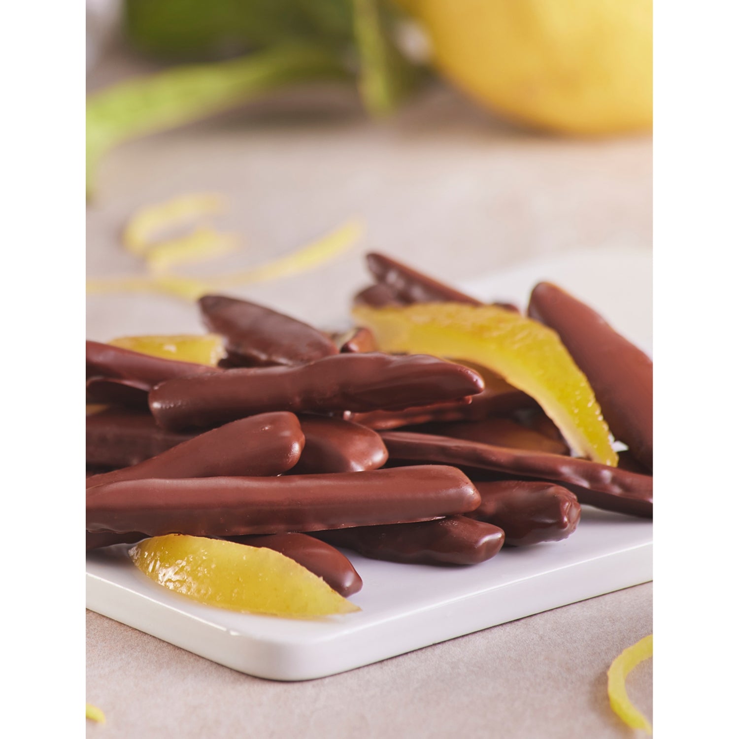 Lavoratti dark chocolate lemon rinds 60g, UK version