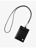 Aspinal of London leather lanyard card holder with logo badge (British brand)