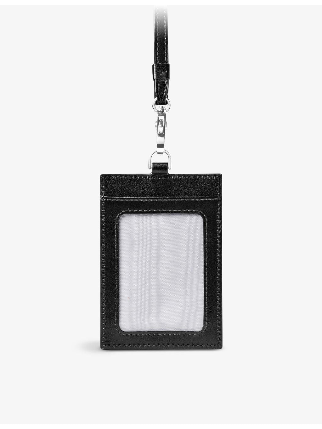Aspinal of London leather lanyard card holder with logo badge (British brand)